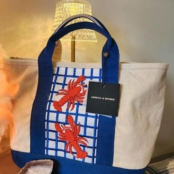 America & Beyond Handbags - America & Beyond Canvas Tote Handbag